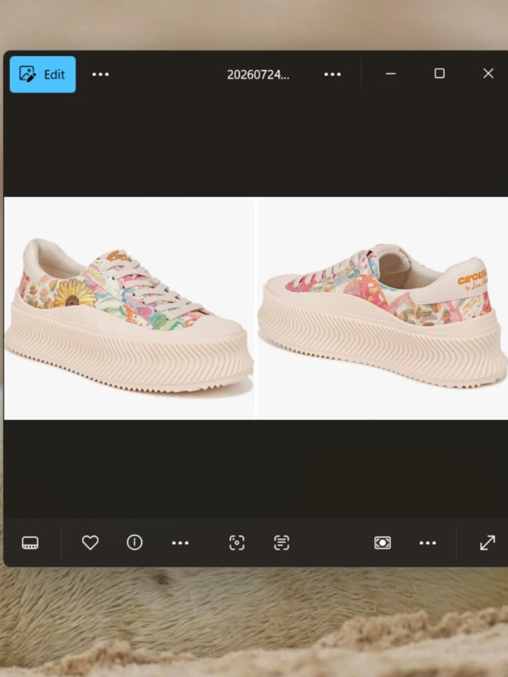 Circus NY by Sam Edelman Tatum Floral Lace Up Low Top Platform Sneakers Size 9